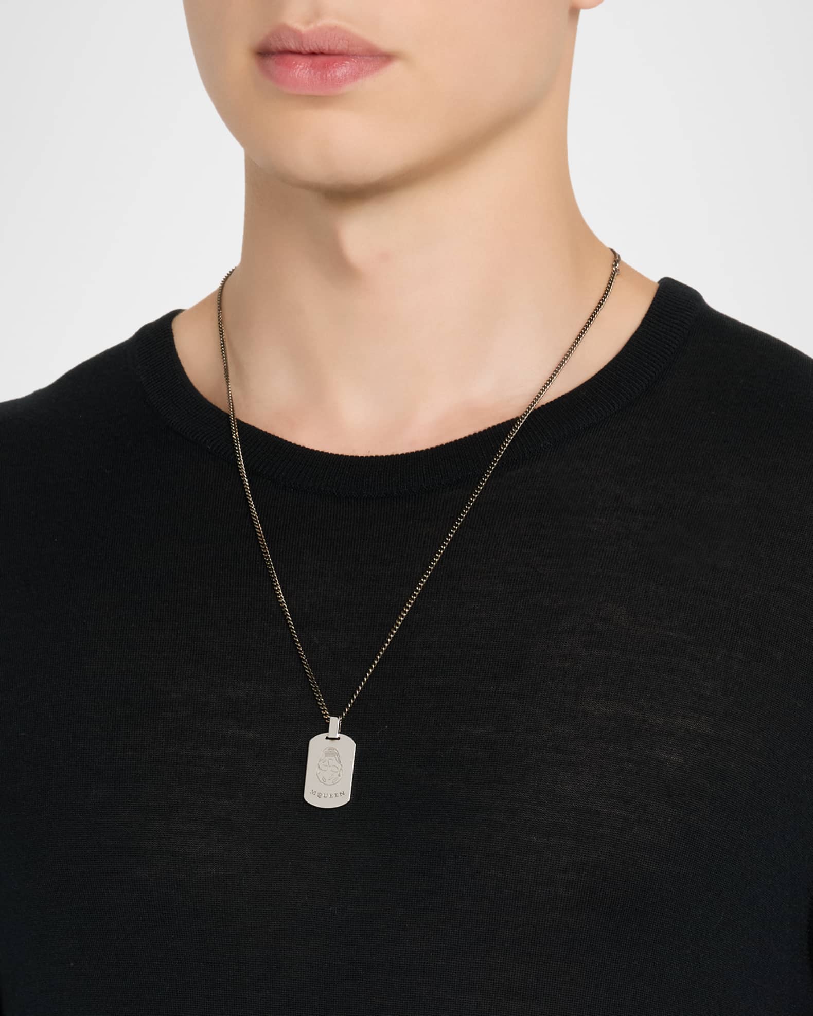 Men's Skull Plate Necklace 1