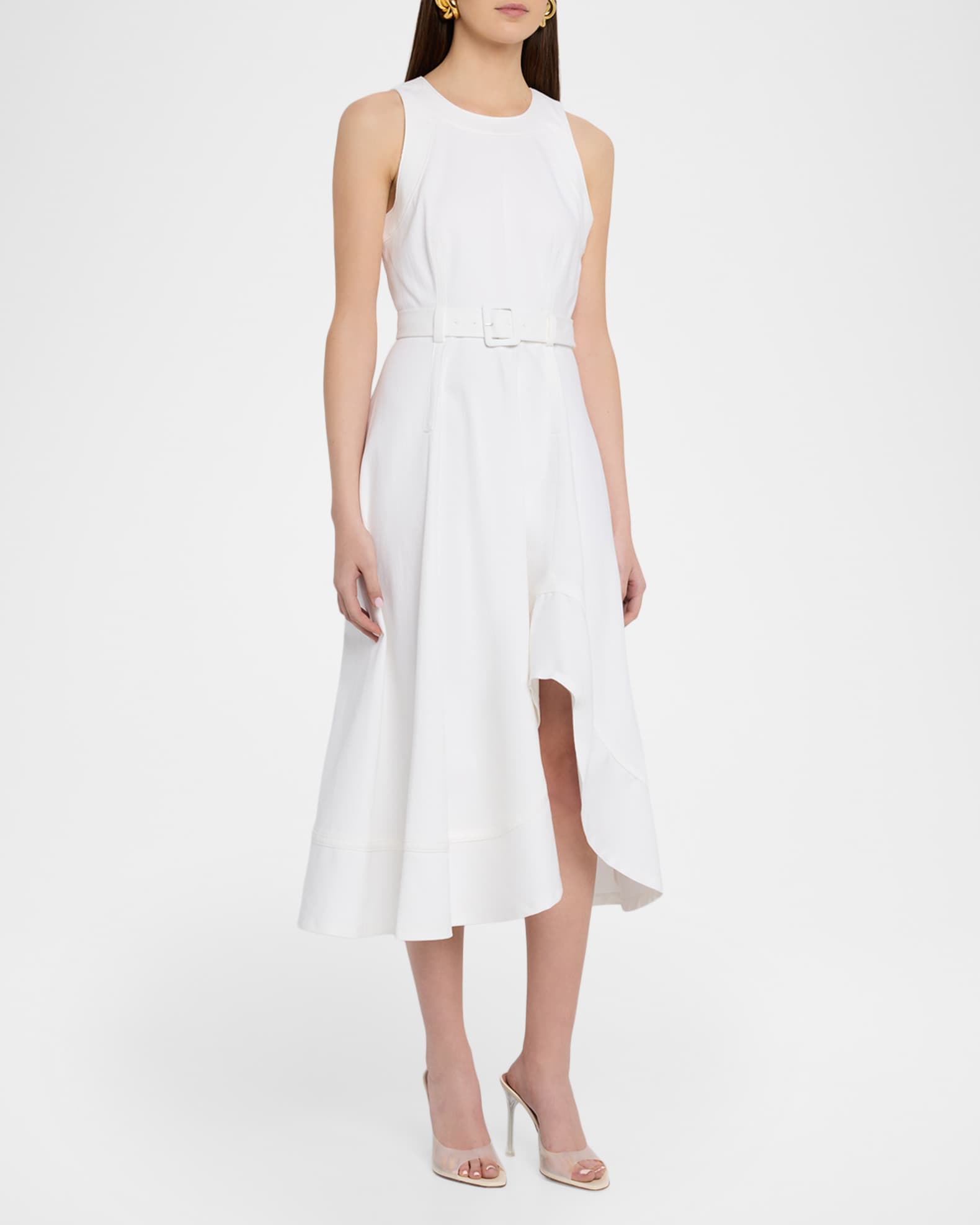 Cinq a Sept Zelda Sleeveless Denim Midi Dress | Neiman Marcus