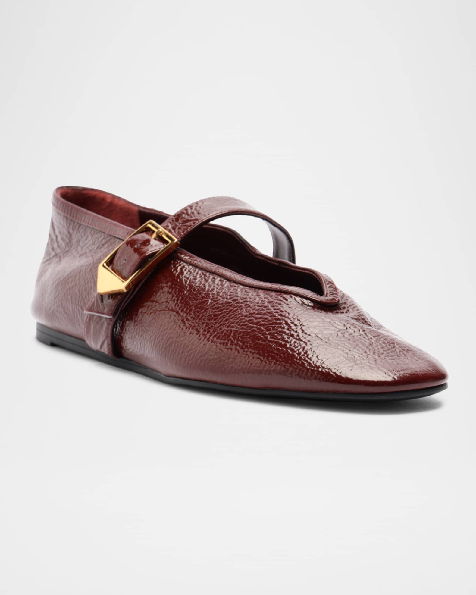 Courtney Leather Buckle Flats 1