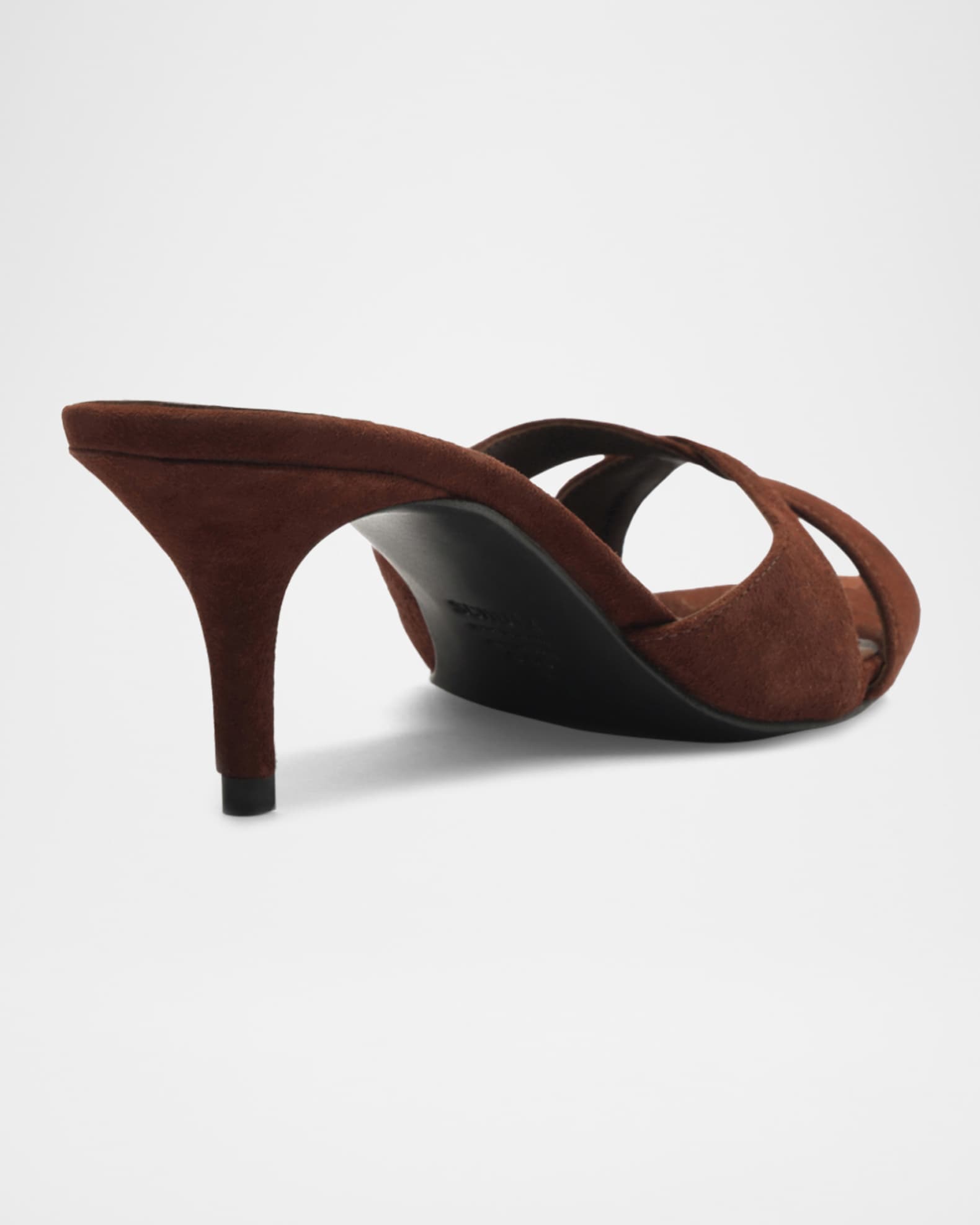 【COLOR iN ID】suede stiletto mule Schutz Hilda Suede Crisscross Stiletto Mules | Neiman Marcus