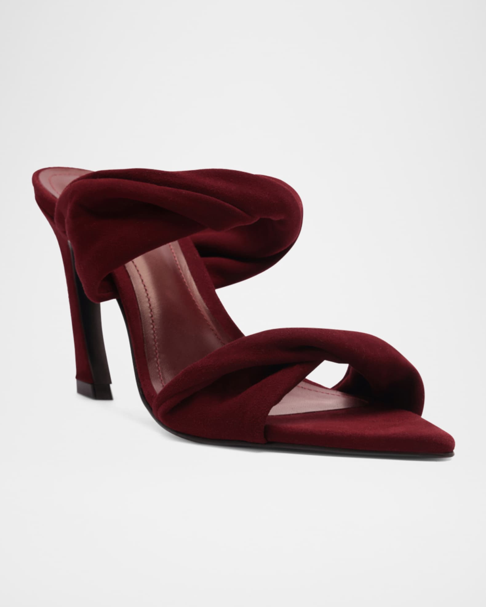 Meline Suede Twisted Dual-Band Mule Sandals 1