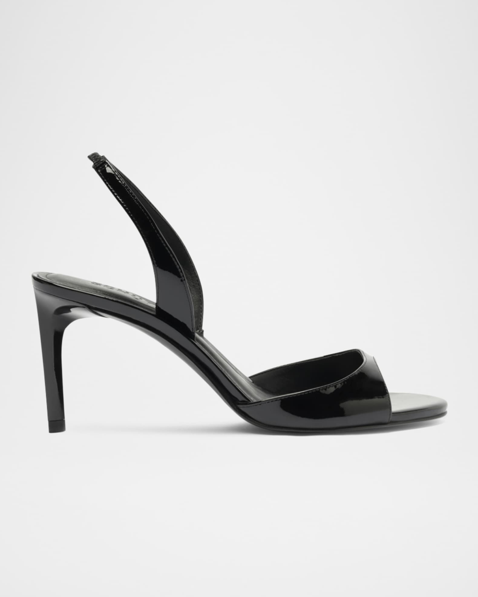 Schutz Scarlett Leather Mid-Heel Slingback Sandals | Neiman Marcus