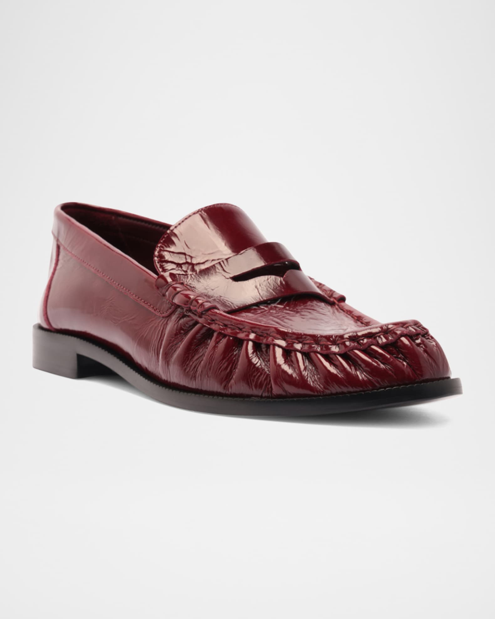 Tyche Shiny Leather Penny Loafers 1