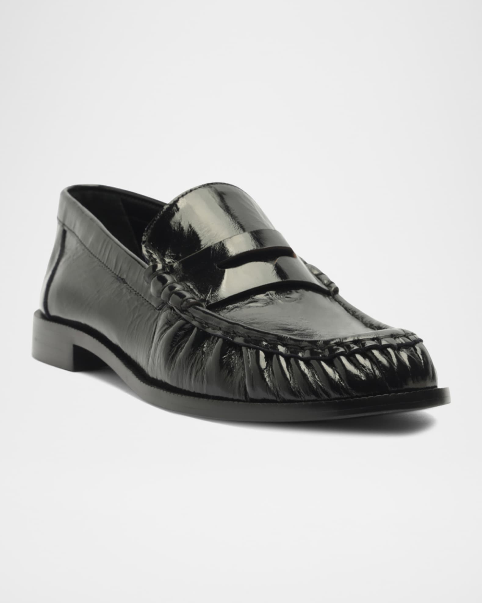 Tyche Shiny Leather Penny Loafers 1