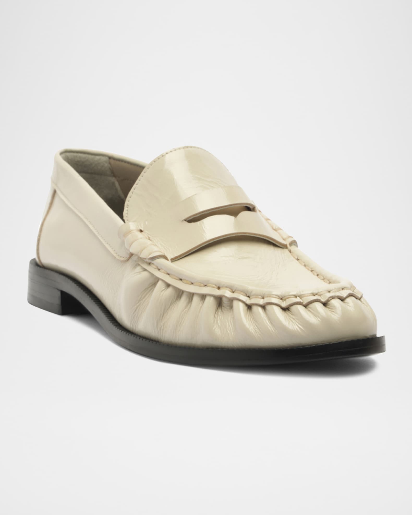 Tyche Shiny Leather Penny Loafers 1