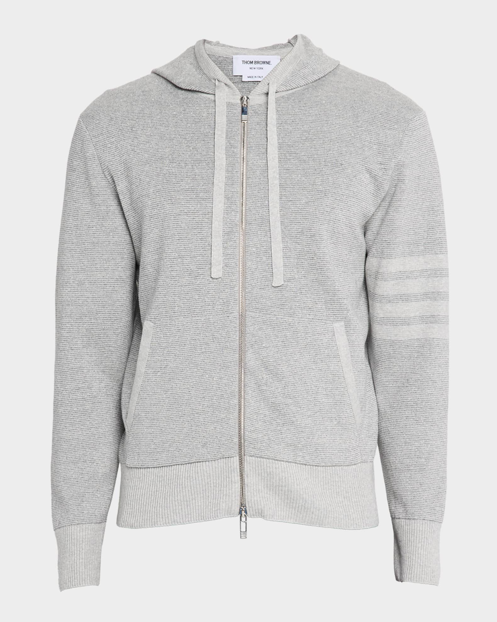 Men's Cotton 4-Bar Stripe Sleeve Full-Zip Hoodie 0
