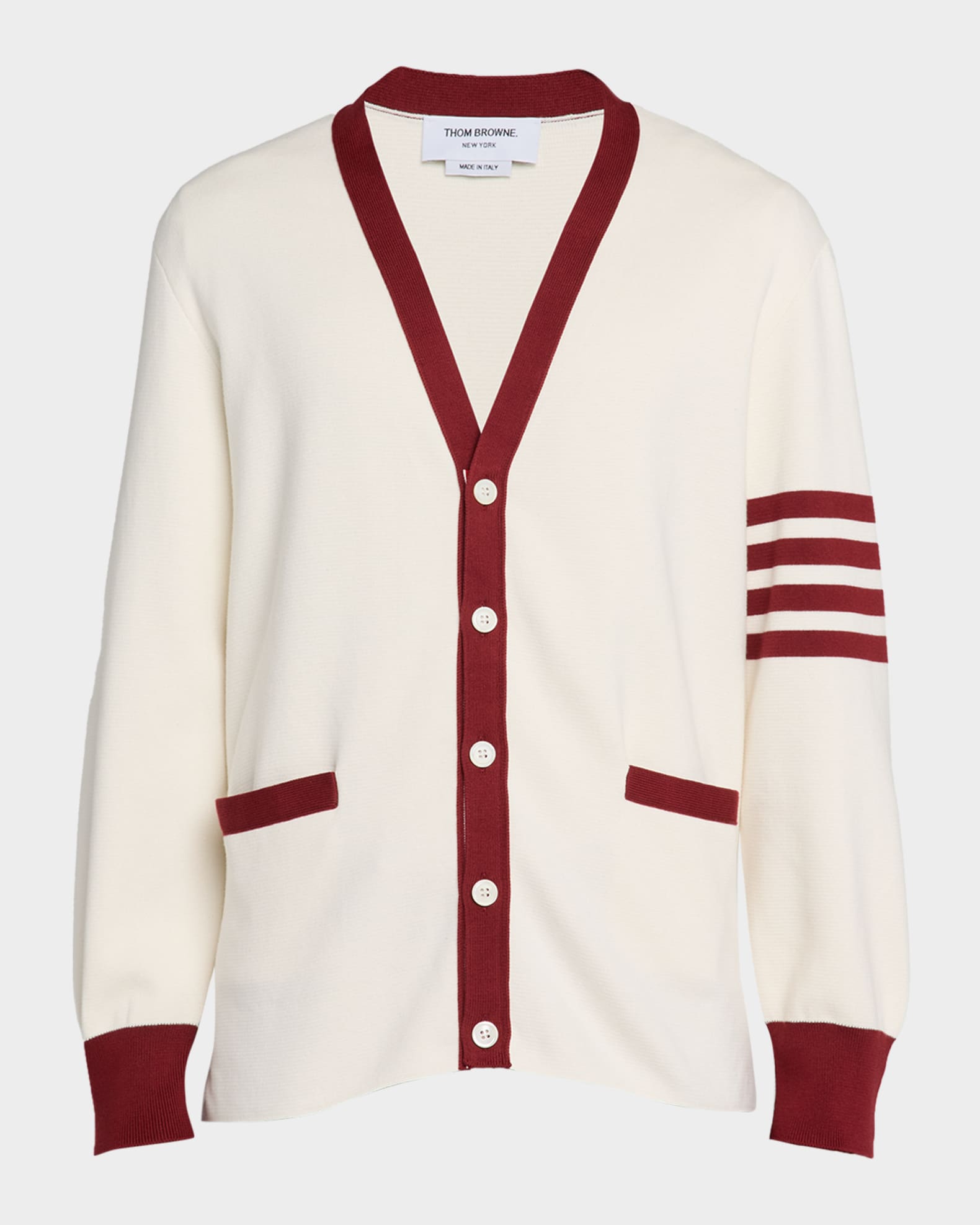 Men's Cotton 4-Bar Stripe Sleeve Cardigan 0