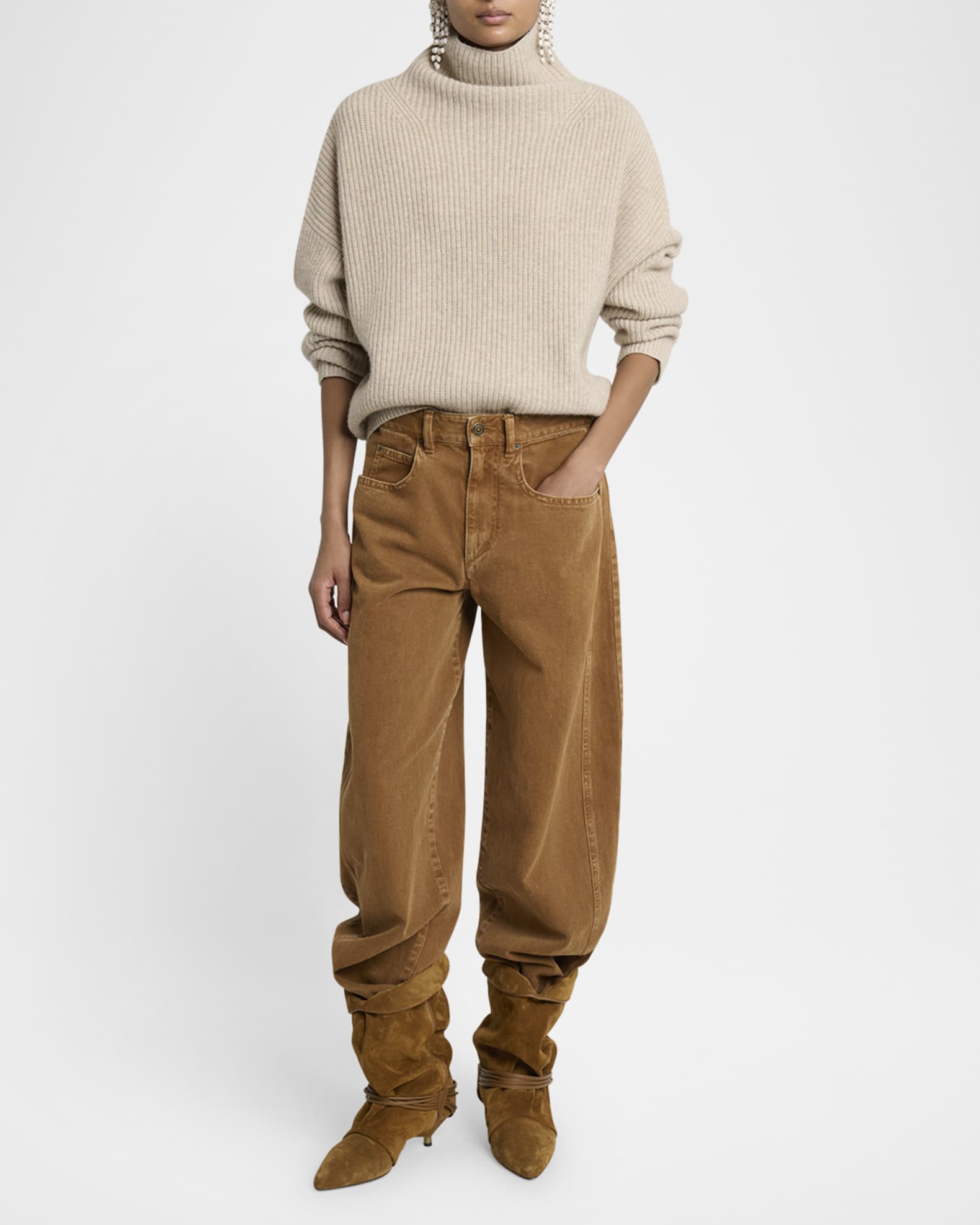 Brooke Turtleneck Wool-Cashmere Sweater 1