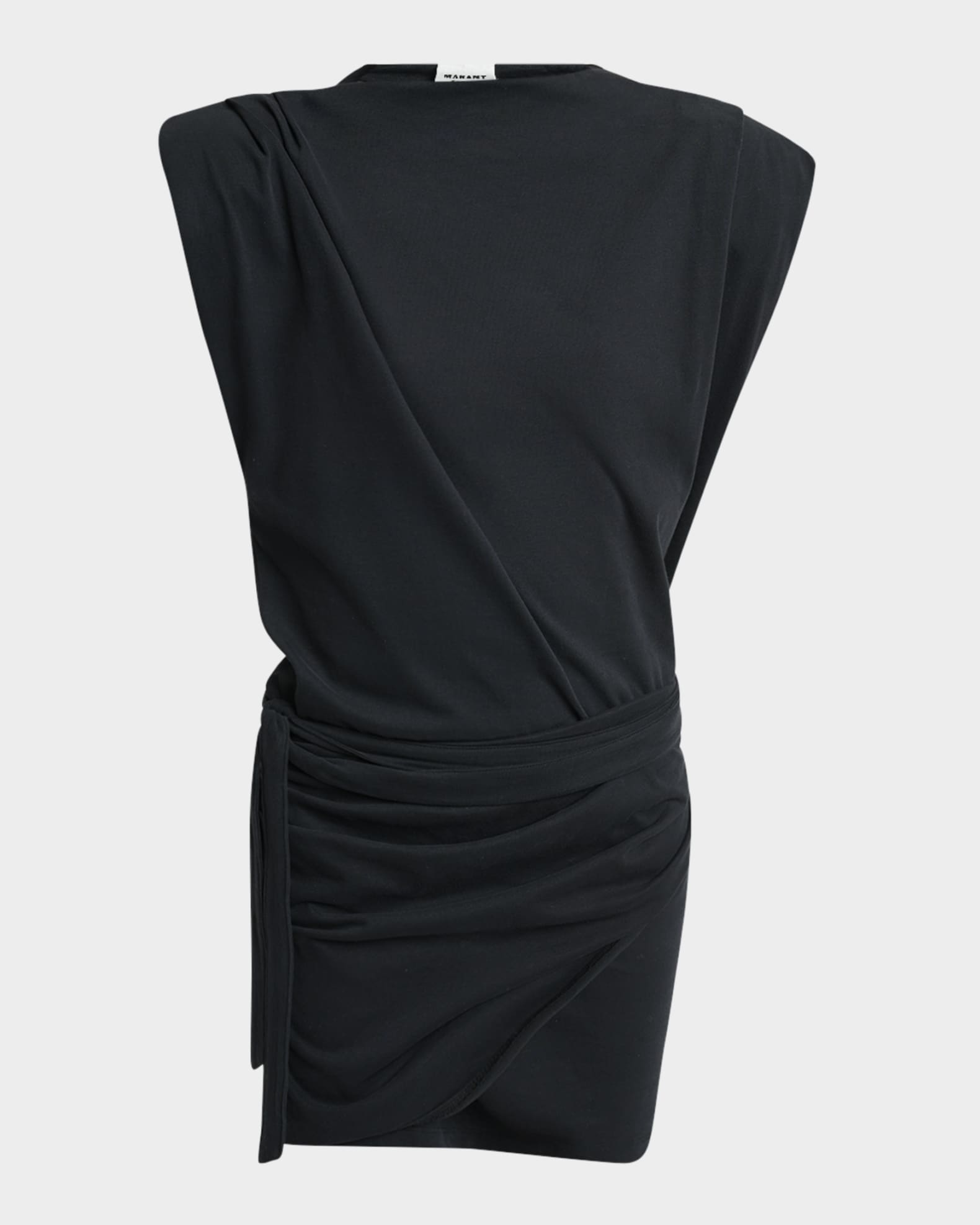 Isabel Marant Marielle Strong-Shoulder Wrap Mini Dress | Neiman Marcus
