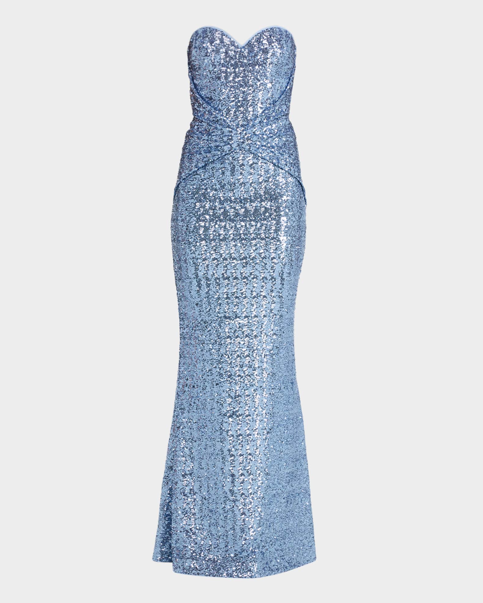 Sweetheart Sequin Column Gown 0