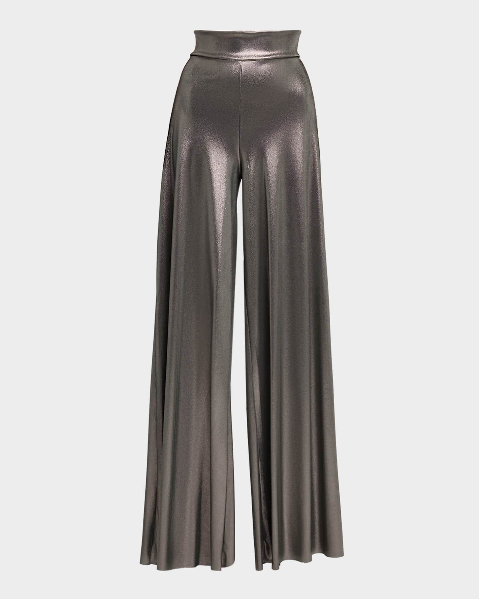 Wide-Leg Metallic Pants 0