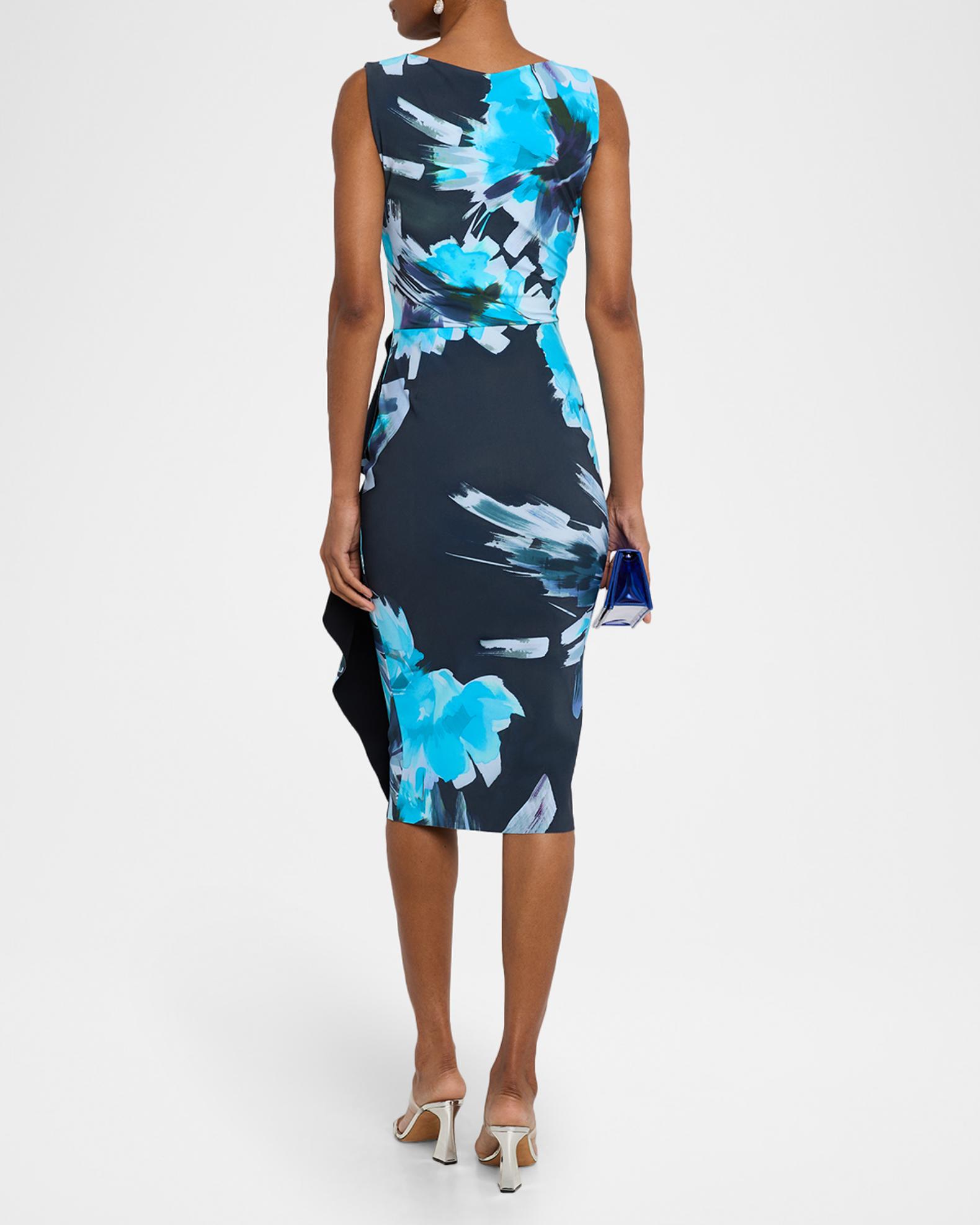 Chiara Boni La Petite Robe Draped Abstract-Print Bodycon Dress