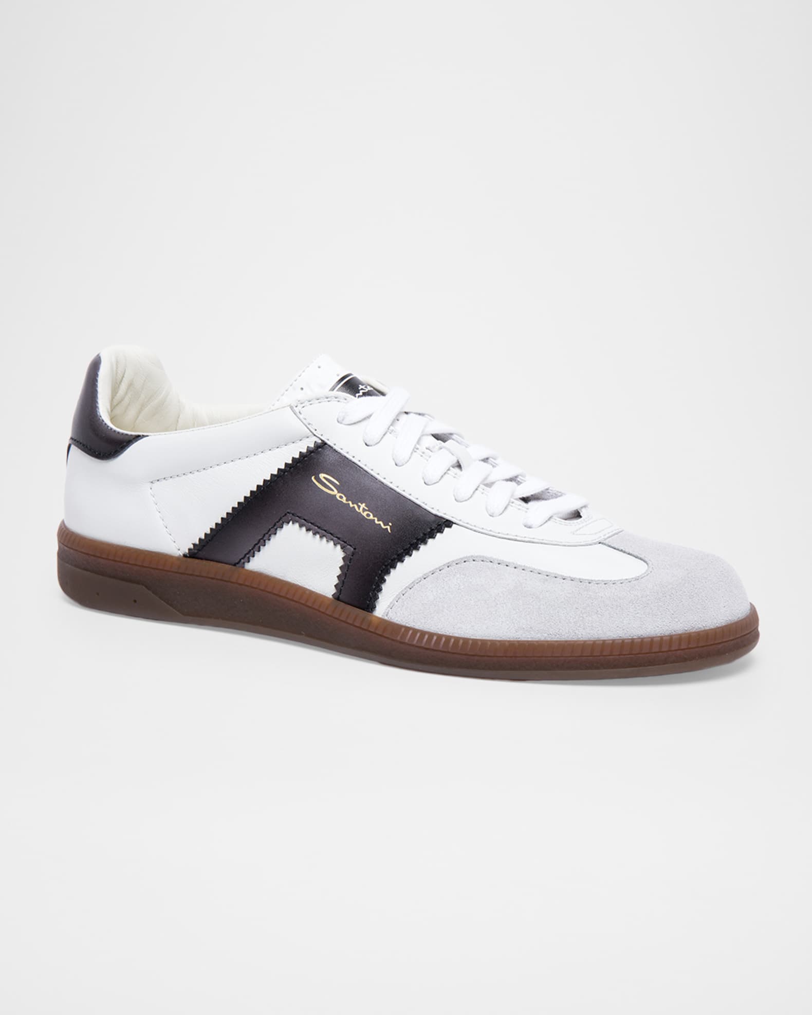 Santoni Men's DBS Oly Leather & Suede Sneakers | Neiman Marcus
