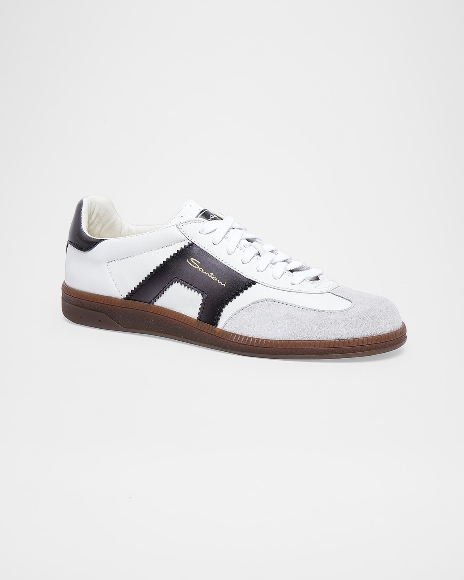 Santoni Men's DBS Oly Leather & Suede Sneakers | Neiman Marcus