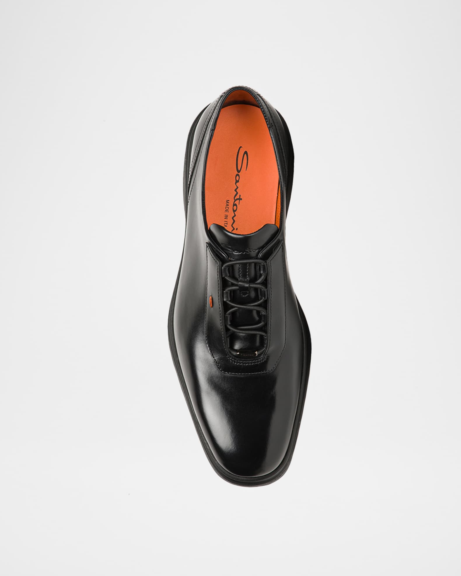 Santoni Men's Easy Leather Rubber-Sole Derby Shoes | Neiman Marcus