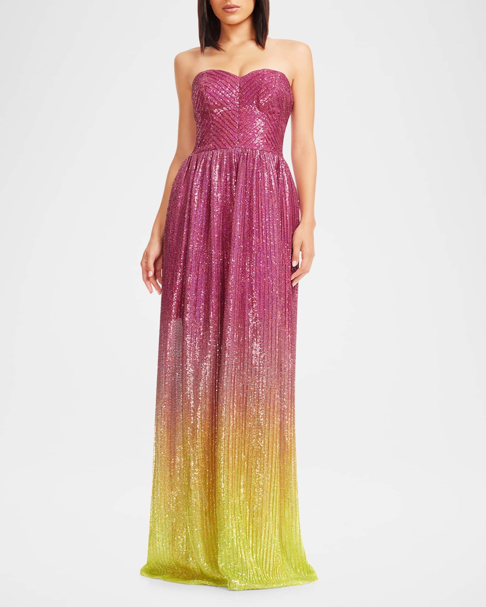 Audrina Strapless Sequin Ombre Gown 1
