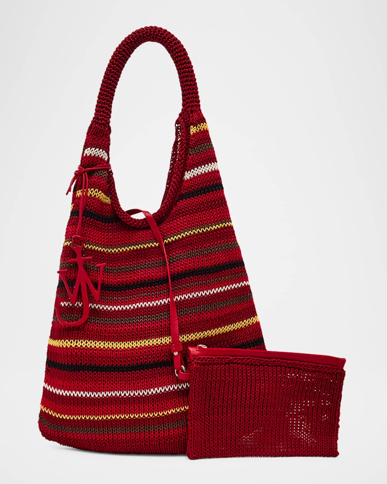 Striped Knit Hobo Bag 0