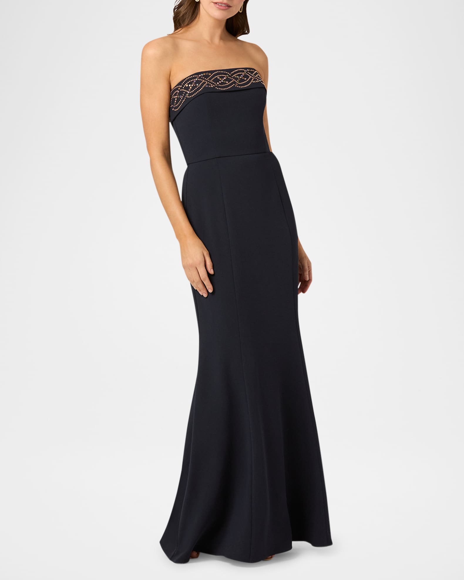open lace back dress Mermaid Strapless Sky Blue Split Prom Dress Party Dress with Lace PSK075 US2 / Light Blue main image 1