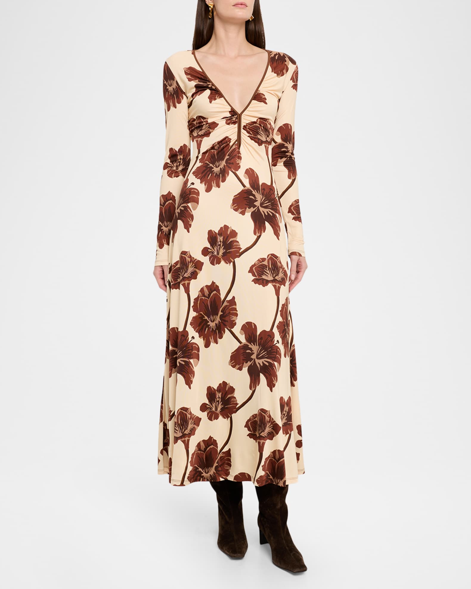 Johanna Ortiz Alma Bordada Long-Sleeve Maxi Dress | Neiman Marcus