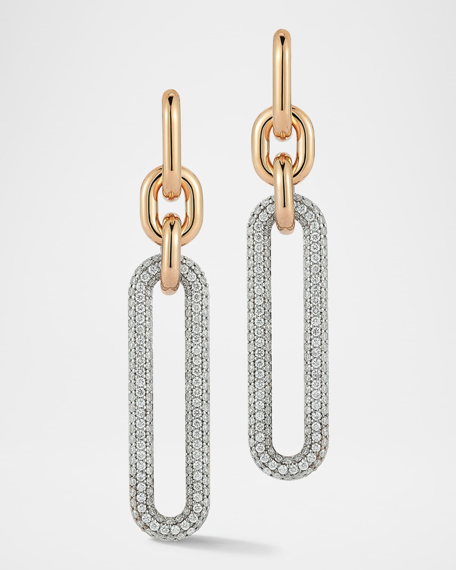 Morrell Diamond Elongated Link Small Hoop Earrings 1