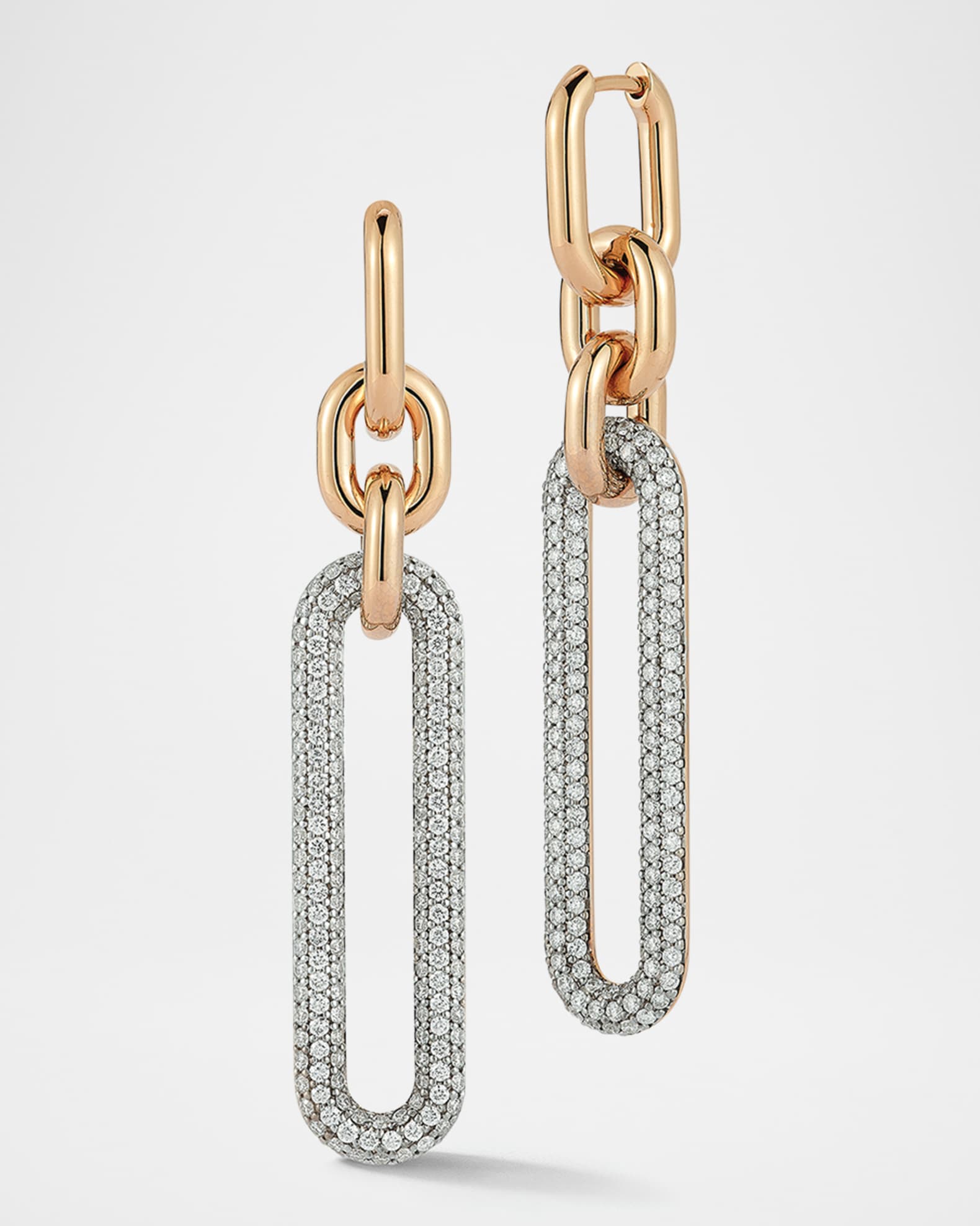 Morrell Diamond Elongated Link Small Hoop Earrings 0