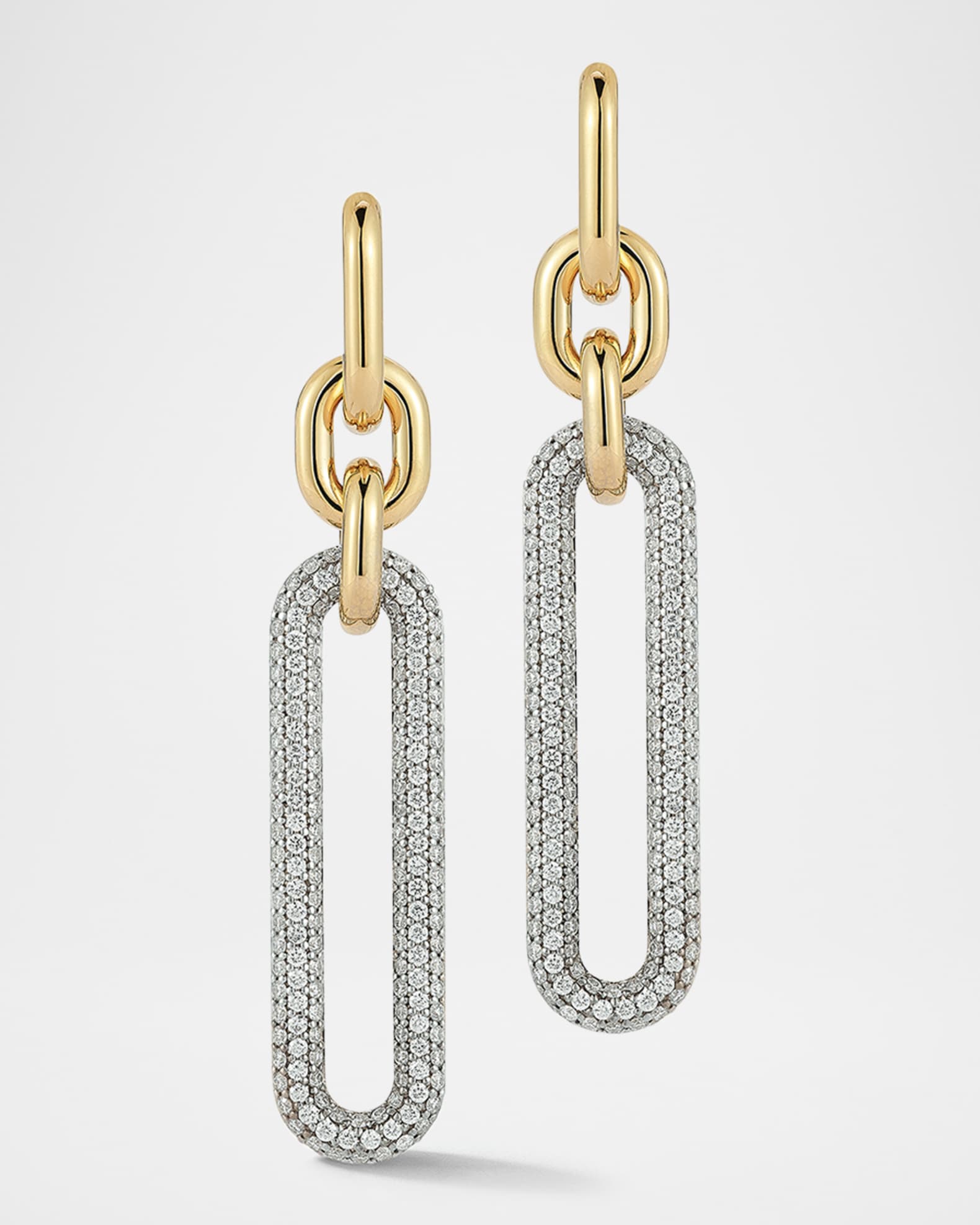 Morrell Diamond Elongated Link Small Hoop Earrings 1