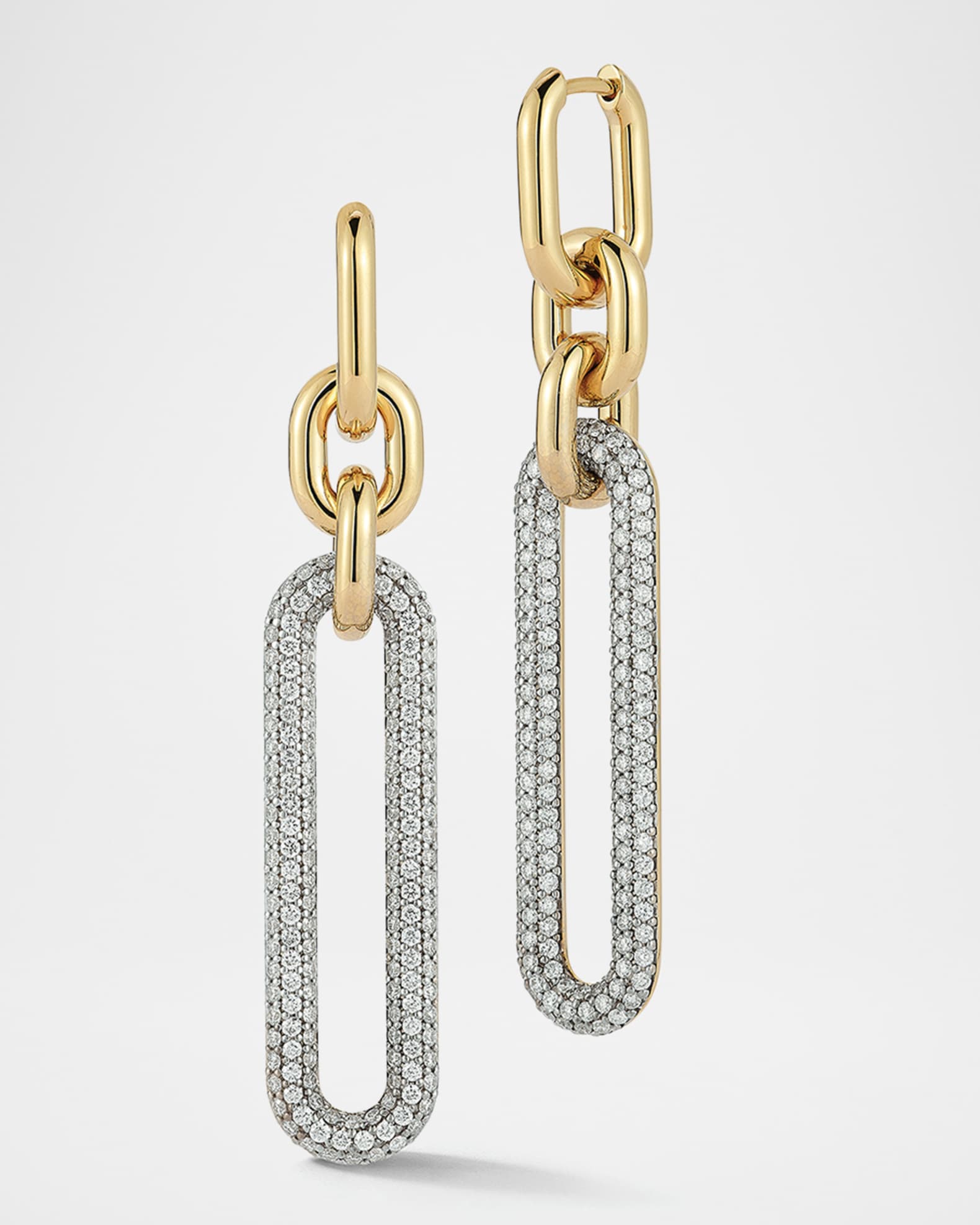 Morrell Diamond Elongated Link Small Hoop Earrings 0