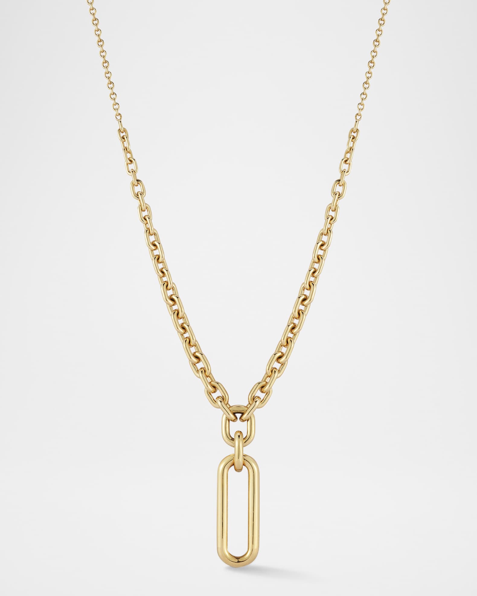 Morrell Graduated Link Necklace with Elongated Diamond Link 1
