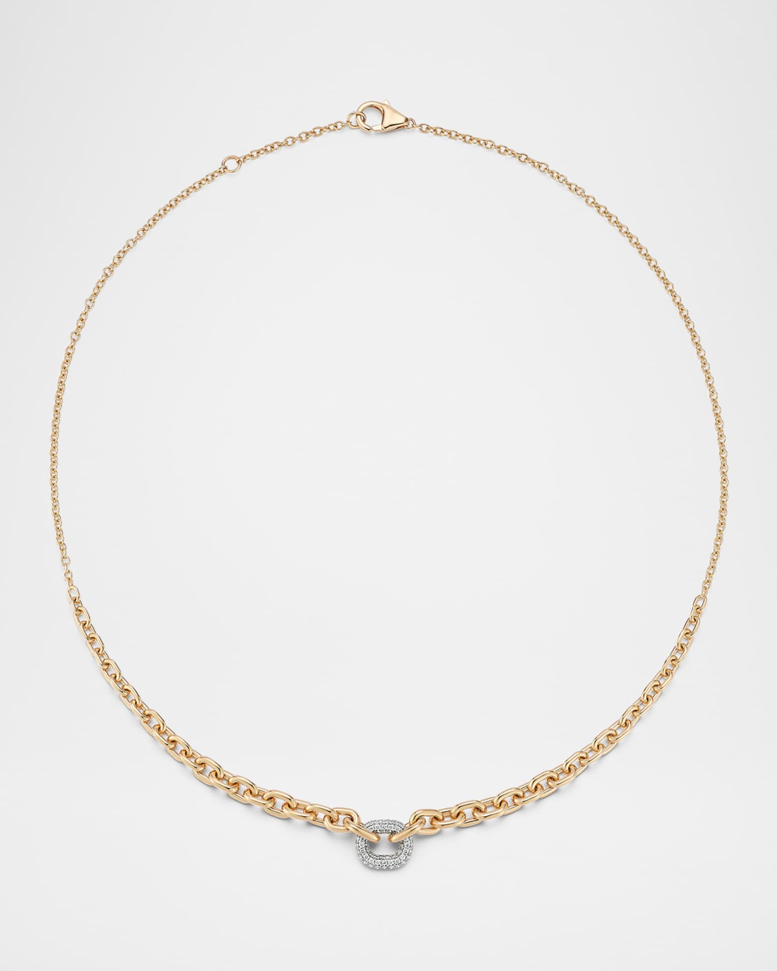 Morrell Graduated Link Necklace with Single Diamond Link 1