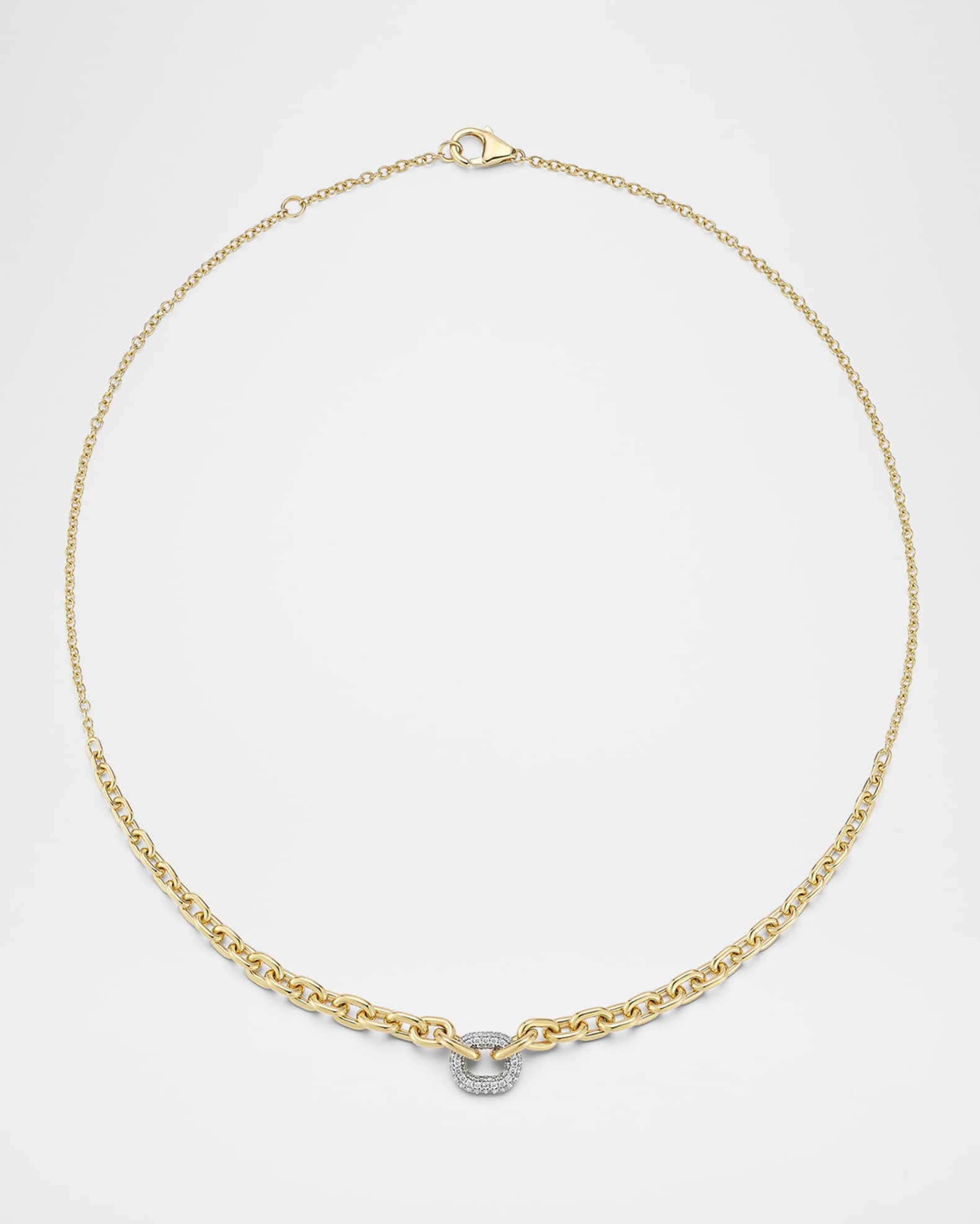 Morrell Graduated Link Necklace with Single Diamond Link 1