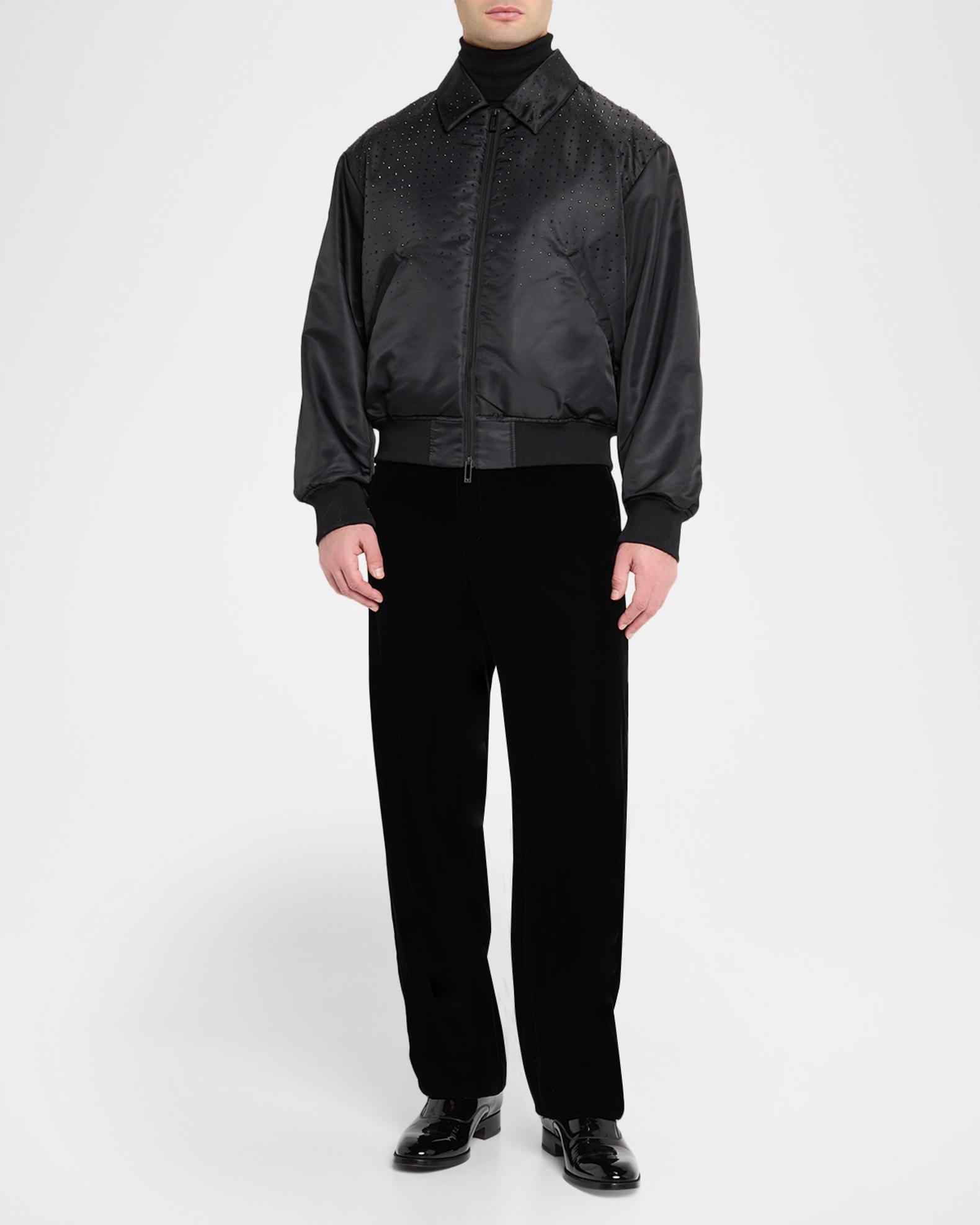 Emporio Armani Men's Clubwear Capsule Rhinestone Satin Bomber