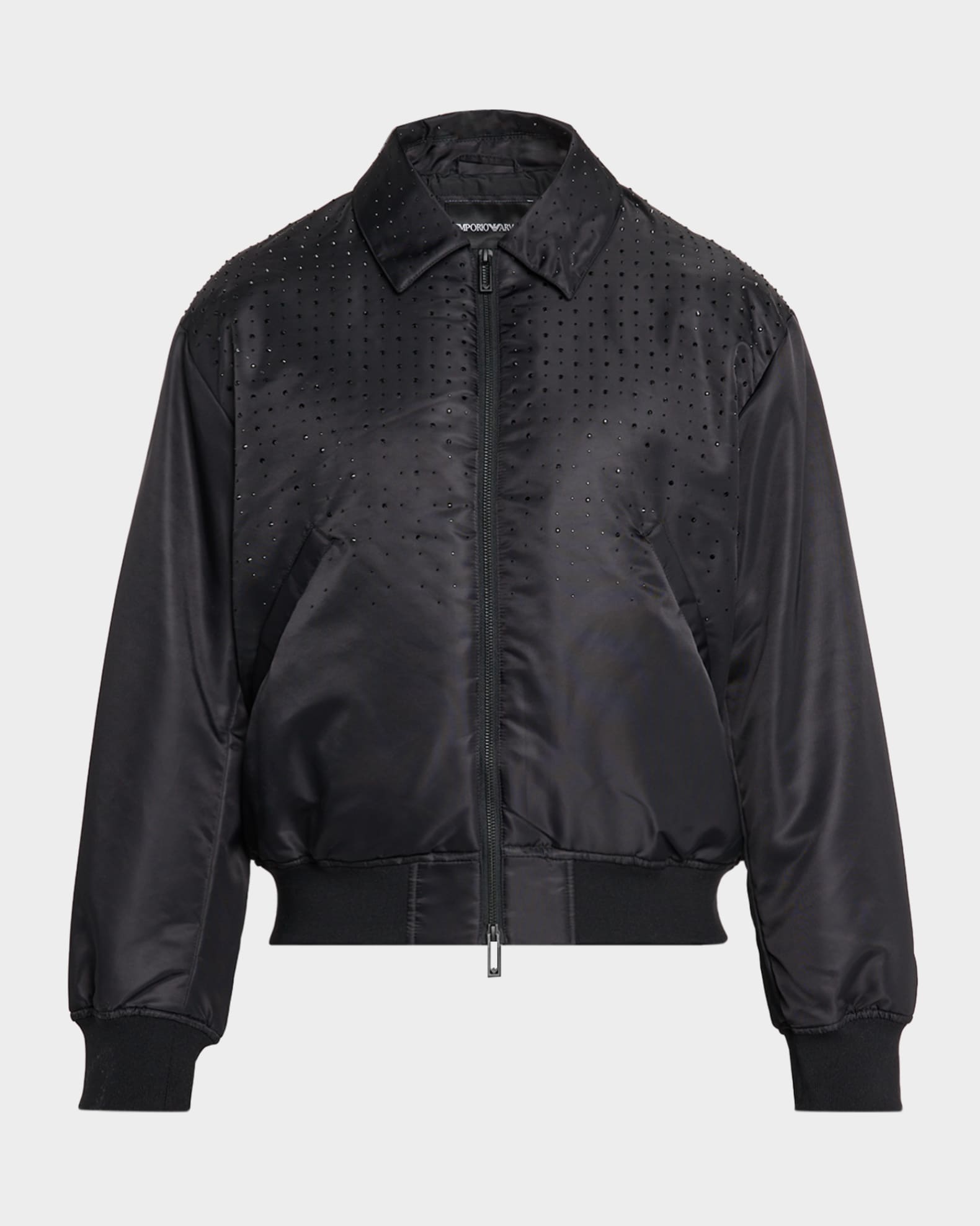 Emporio Armani Men's Clubwear Capsule Rhinestone Satin Bomber