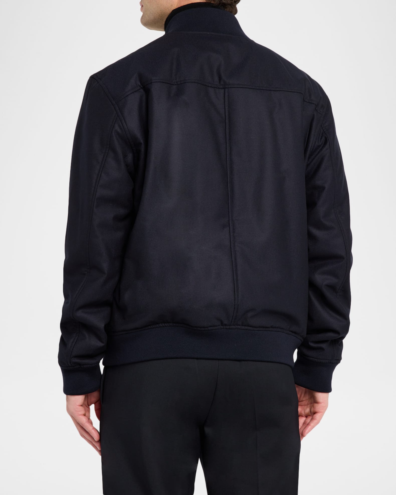Emporio Armani Men's Wool-Blend Stand Collar Bomber Jacket