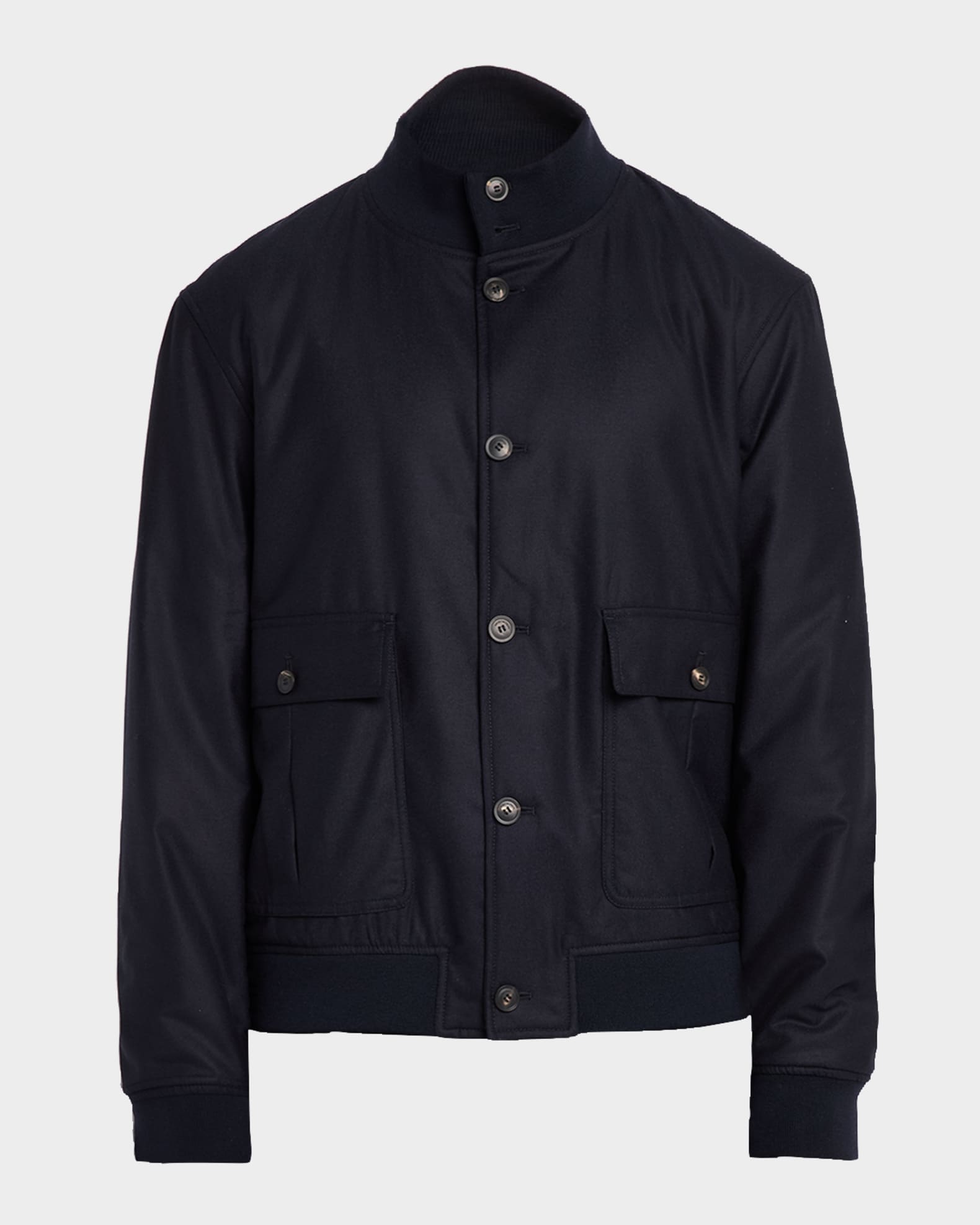 Emporio Armani Men's Wool-Blend Stand Collar Bomber Jacket