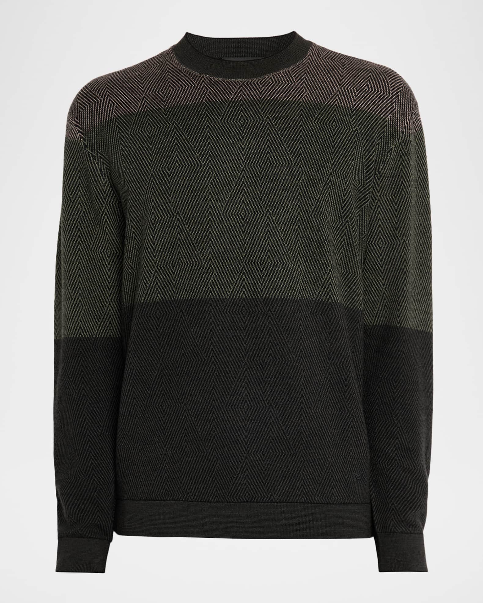 Emporio Armani Men's Colorblock Geo Knit Crewneck Sweater | Neiman