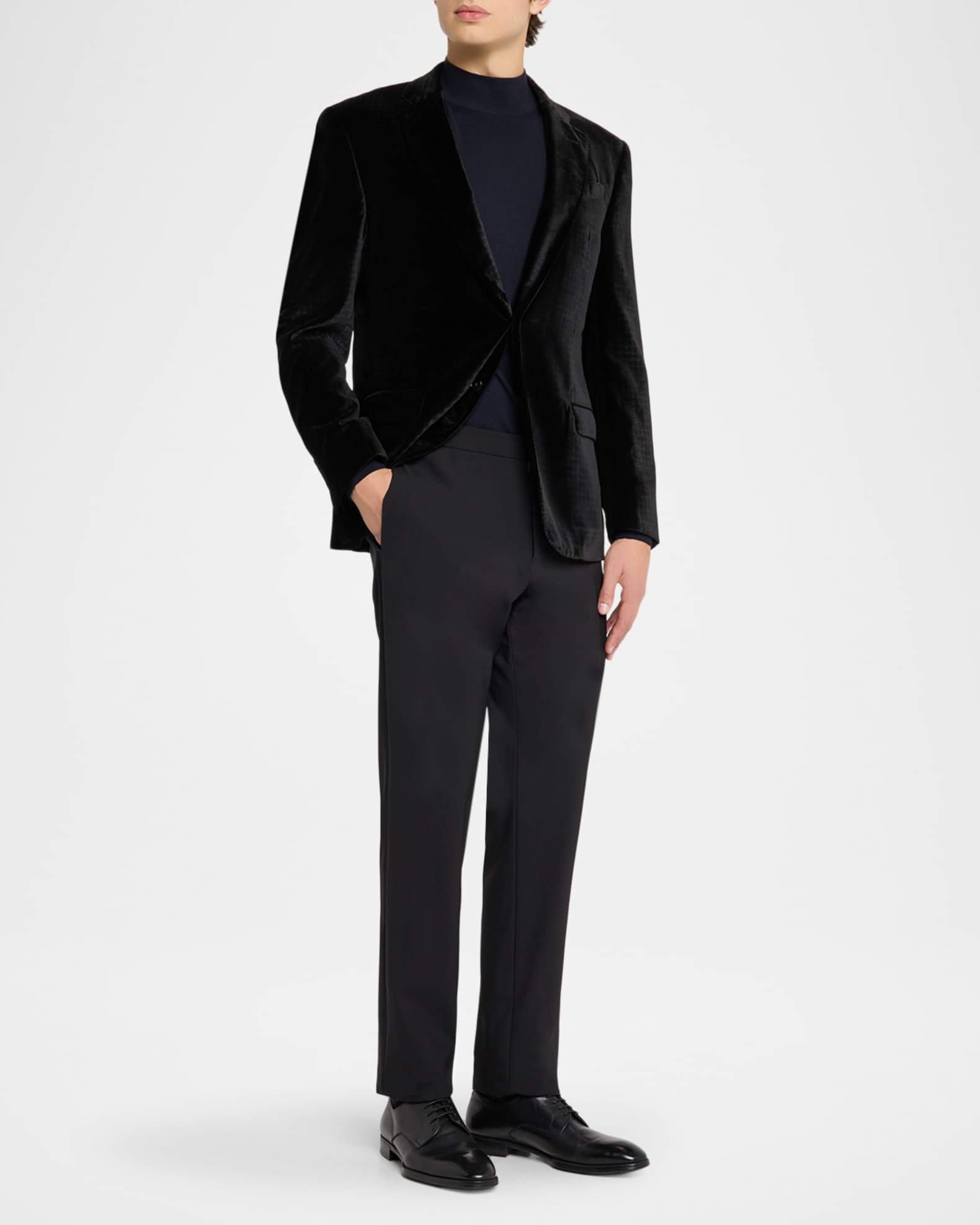 Emporio Armani Men's Houndstooth Velvet Dinner Jacket | Neiman Marcus