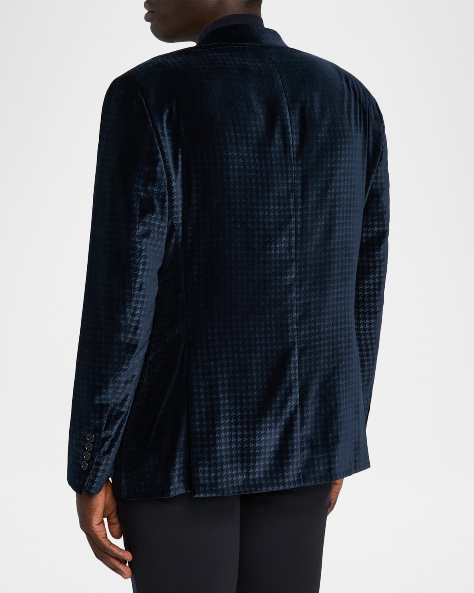 Emporio Armani Men's Houndstooth Velvet Dinner Jacket | Neiman Marcus