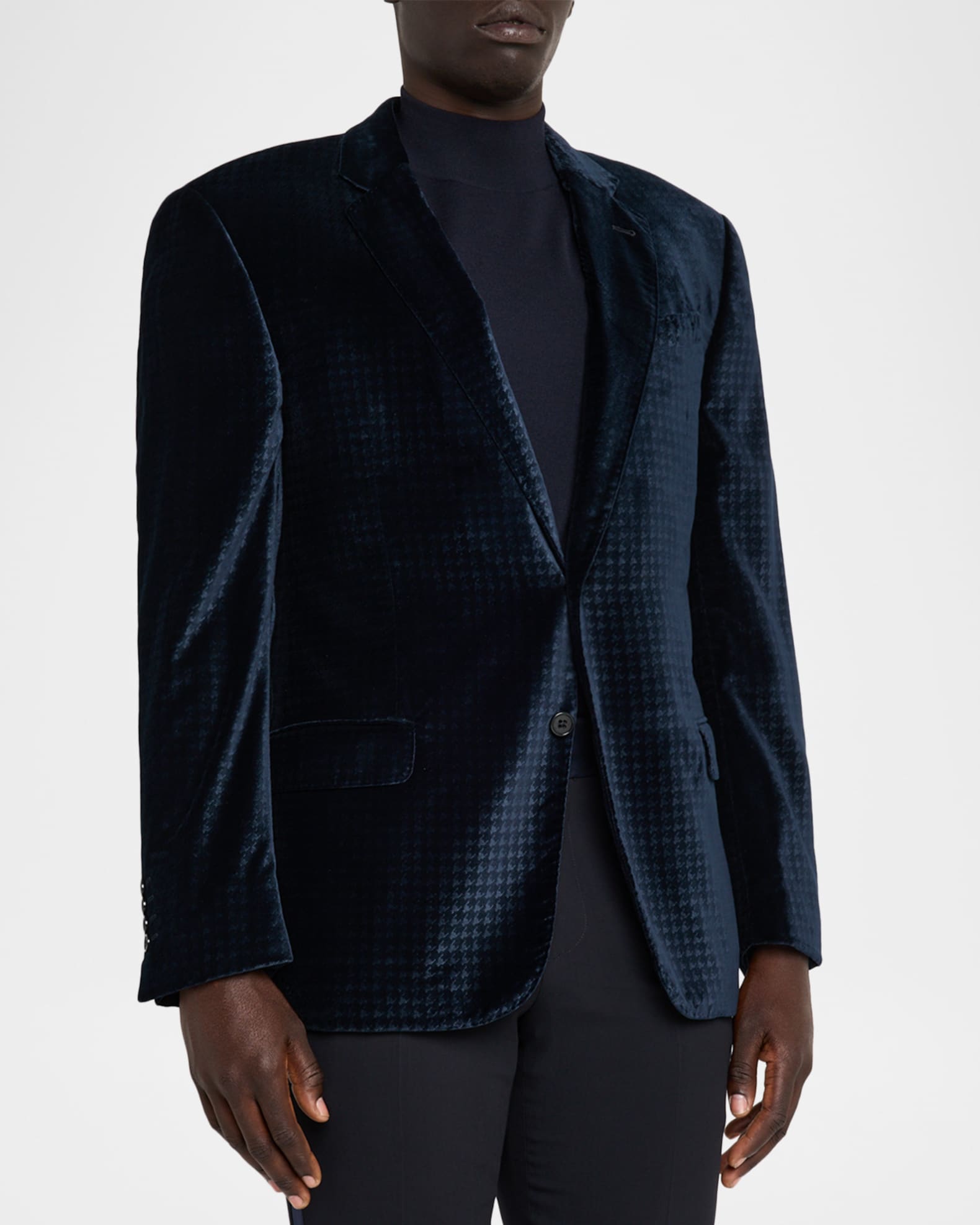 Emporio Armani Men's Houndstooth Velvet Dinner Jacket | Neiman Marcus