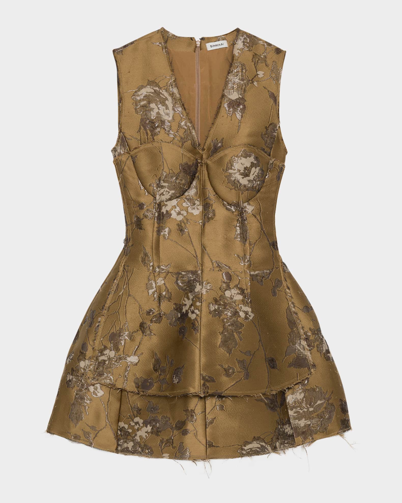 Simkhai Brynelle Mini Dress in Metallic Bronze - Size 10