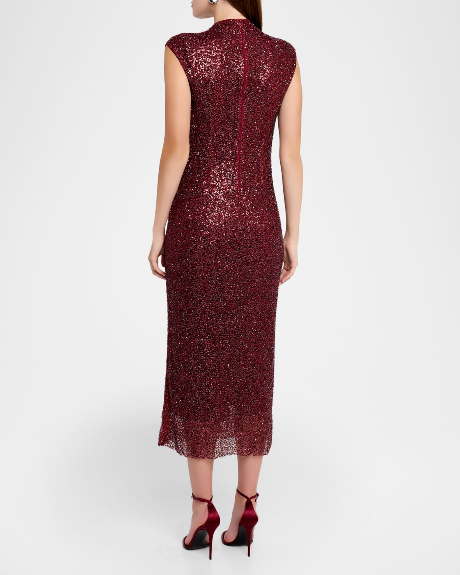 knee length dresses for ladies The Zaria Long Sleeve Knitted Midi Dress – Luis Shop