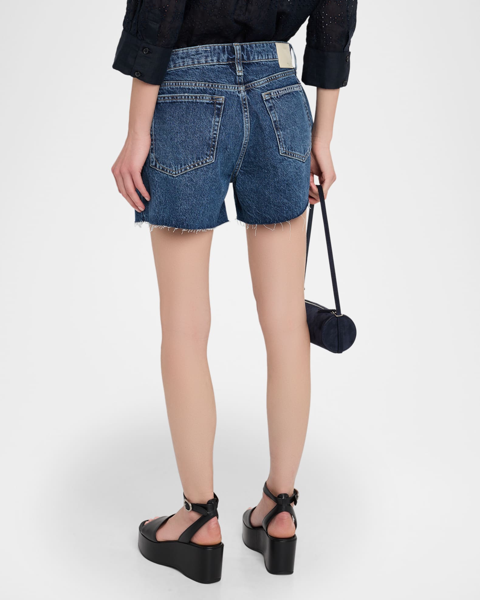 【関税込み】rag & bone ブルー Kaia デニムショートパンツ rag & bone: ブルー Kaia デニムショートパンツ | SSENSE 日本