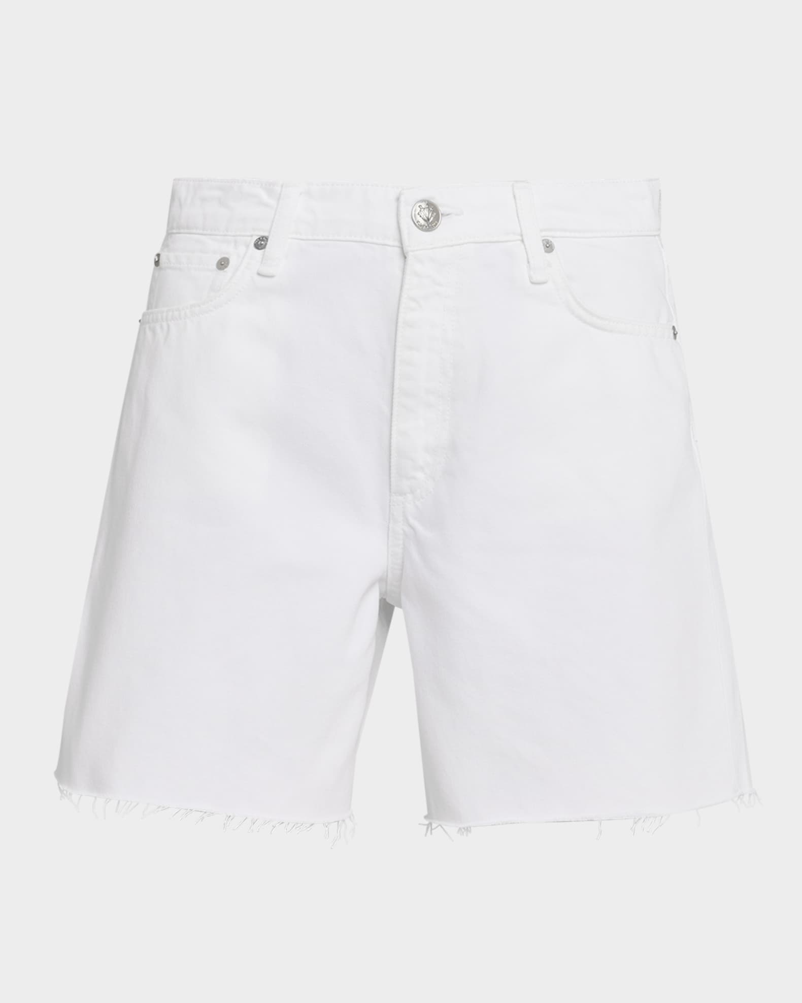 Kaia High-Rise Cut-Off Denim Shorts 0