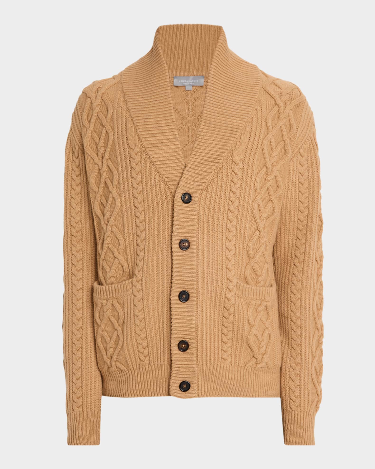 Bergdorf Goodman Men's Cable Knit Shawl Cardigan | Neiman Marcus
