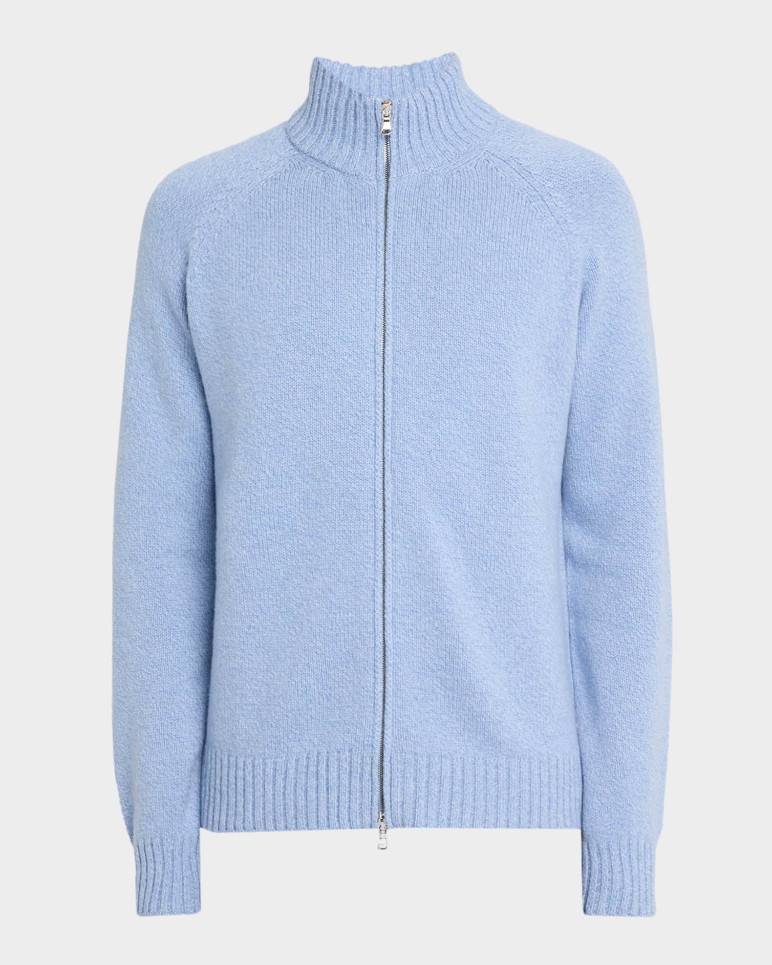 Bergdorf Goodman Men's Mouline Full-Zip Sweater | Neiman Marcus