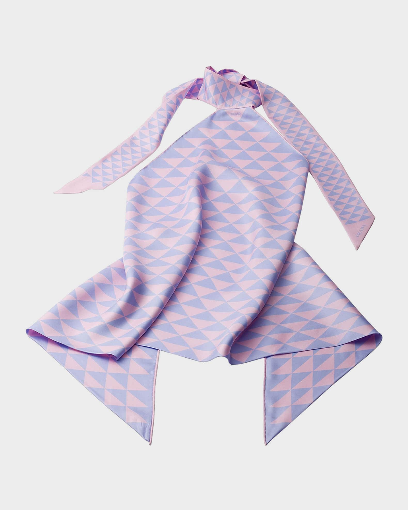 Prada Geometric Silk Halter Top | Neiman Marcus