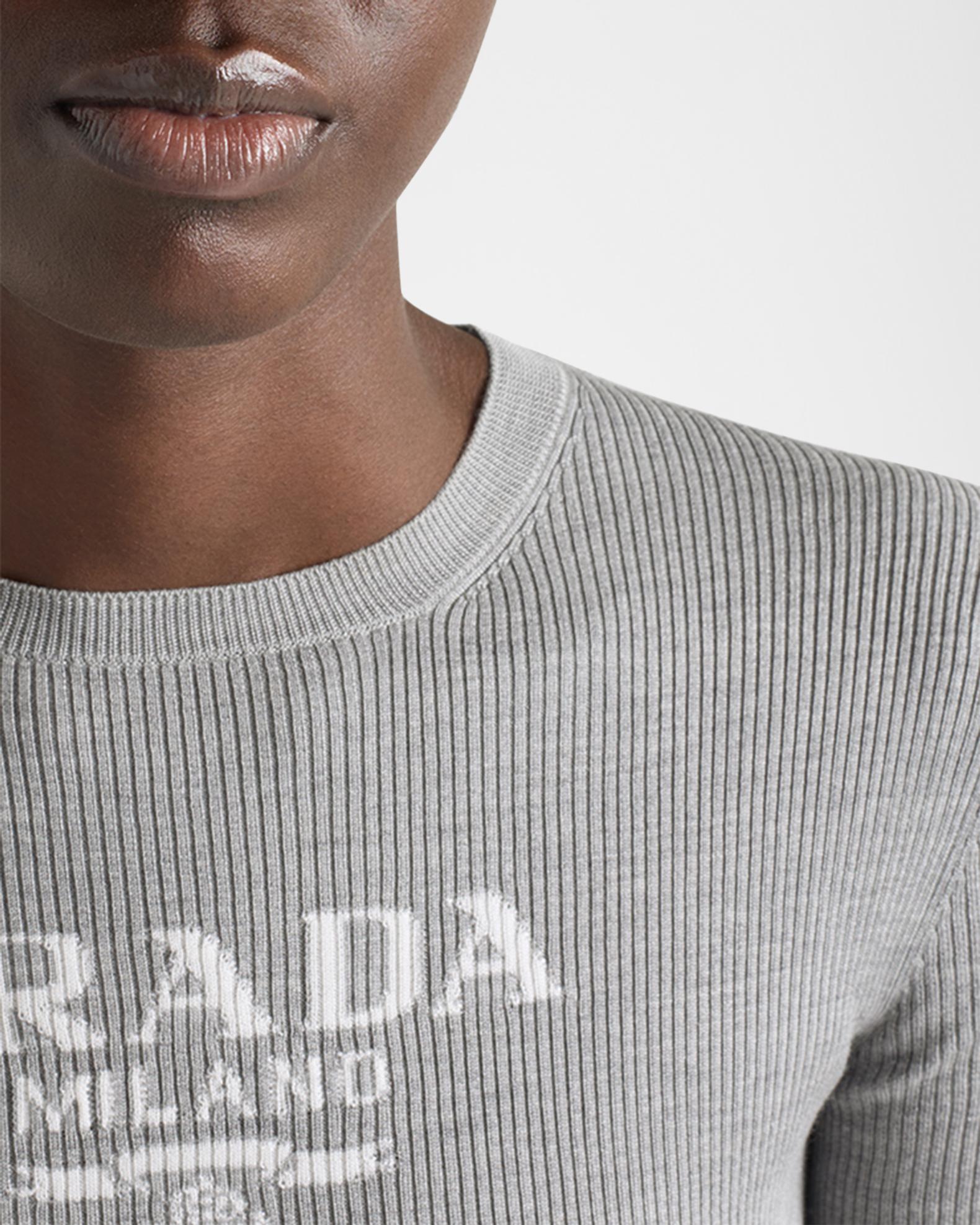 Prada Short-Sleeve Rib-Knit Logo Sweater | Neiman Marcus