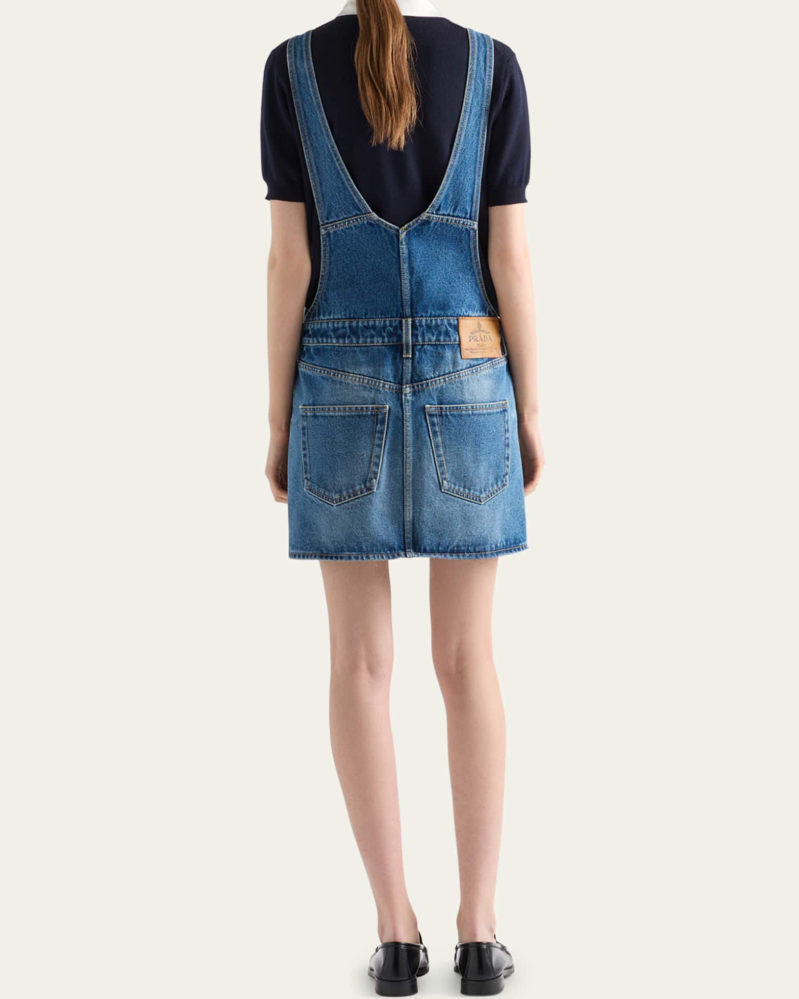 Prada Denim Mini Overall Dress | Neiman Marcus
