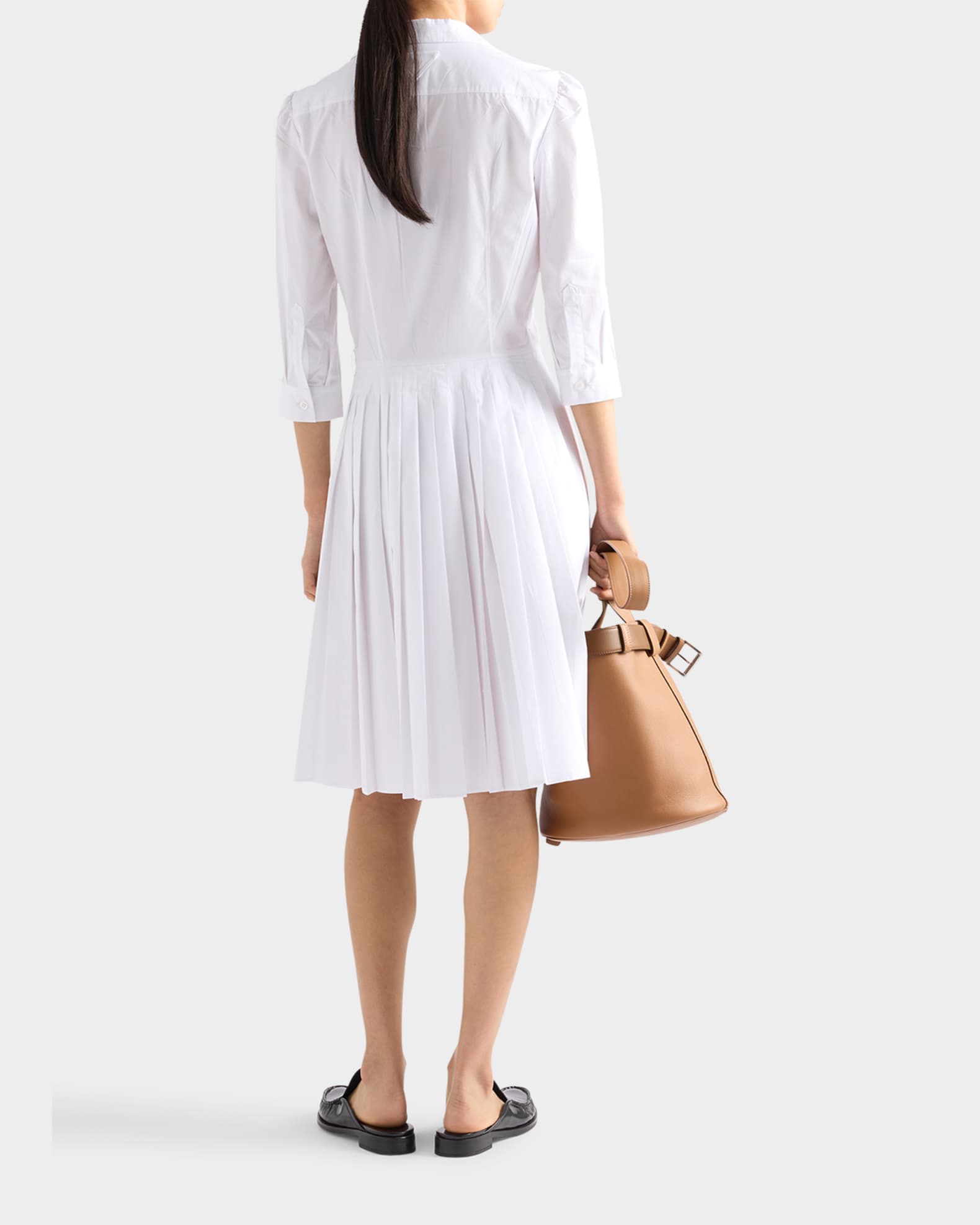 【送料&関税込】Prada White Poplin Shirt Dress Prada Poplin Shirt Dress | White | FARFETCH