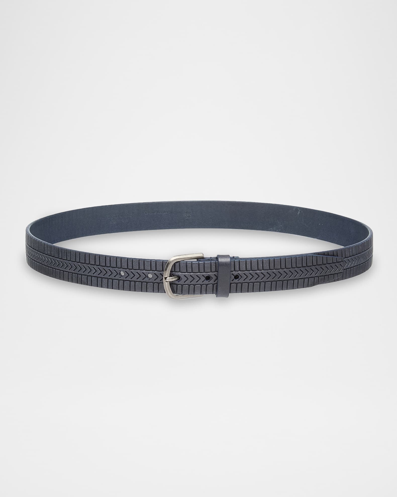 Giorgio Armani Men's Geometric Engraved Leather Belt | Neiman Marcus