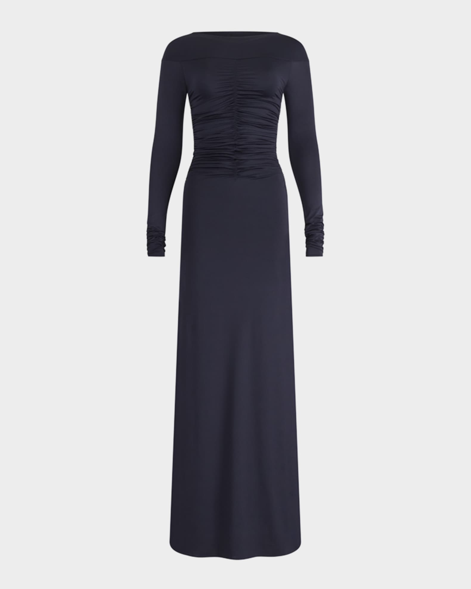 Callie Ruched Long-Sleeve Maxi Dress 0